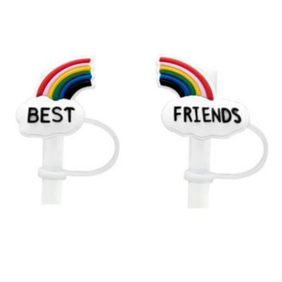 Other - New Set of 2 Best Friends Reusable Silicone Straw Caps Stanley Tumblers